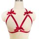 Red elastic harness, bows - Kitty